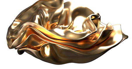 Captivating Gleam: Abstract 3D Gold Cloth Illustration for Eye-catching Designs © vege