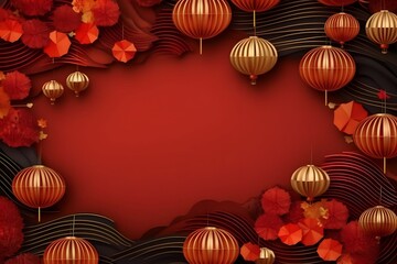 red Chinese New Year background illustration decoration