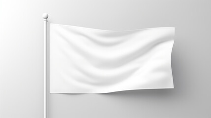 A white flag on a white background - obrazy, fototapety, plakaty