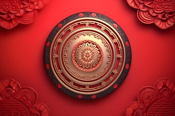 red Chinese New Year background illustration decoration