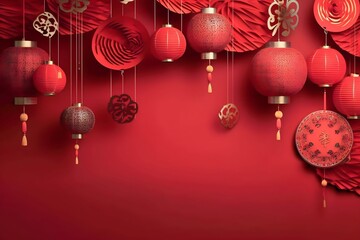 red Chinese New Year background illustration decoration