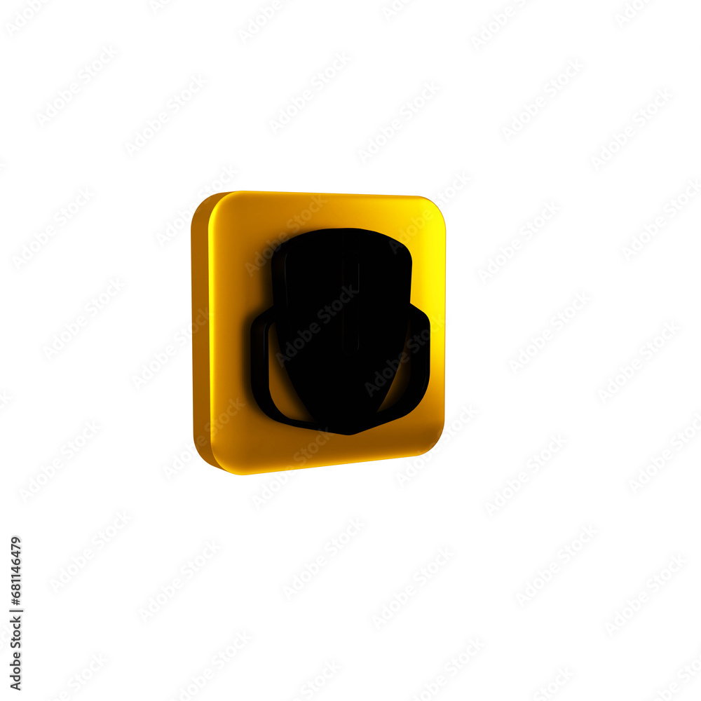 Poster black computer mouse gaming icon isolated on transparent background. optical with wheel symbol. yell