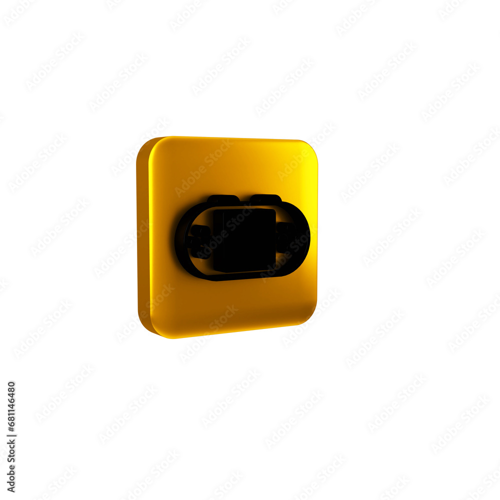 Poster black portable video game console icon isolated on transparent background. handheld console gaming. 
