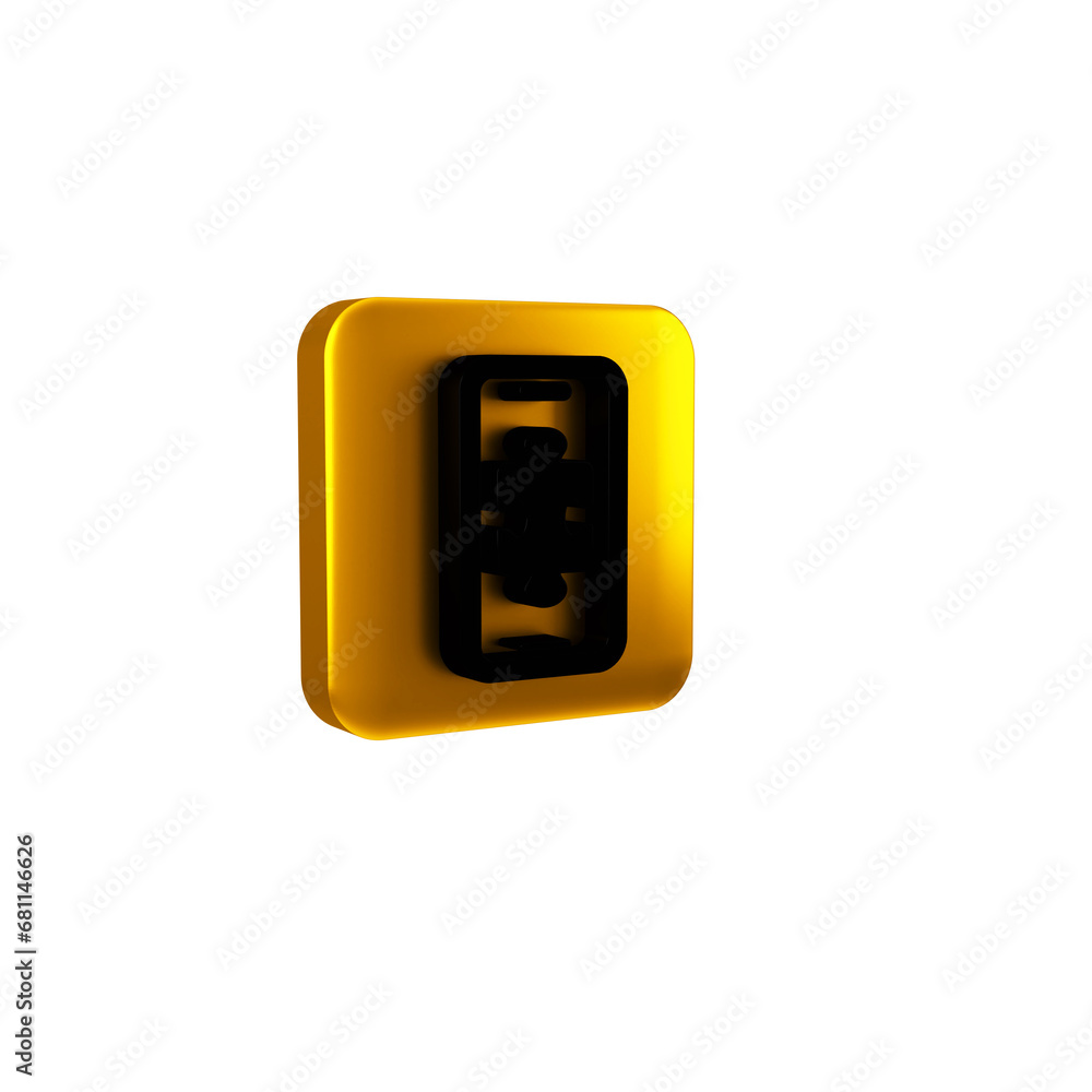 Poster black smartphone and playing in game icon isolated on transparent background. mobile gaming concept.