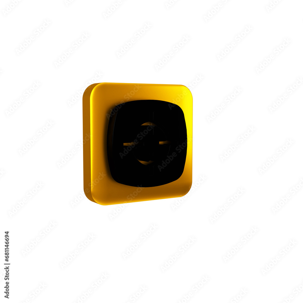 Poster black target sport icon isolated on transparent background. clean target with numbers for shooting r