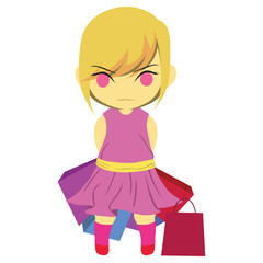 shopping girls illustration	
