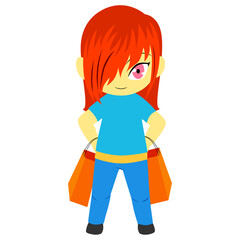 shopping girls illustration	
