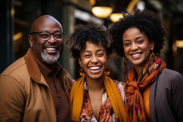 A heartwarming family reunion filled with laughter and genuine smiles - obrazy, fototapety, plakaty
