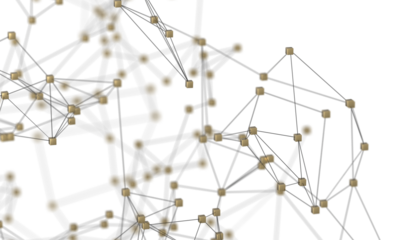 Abstract 3d rendering of network concept. Modern background. Futuristic shape with spheres and lines. Design for poster, cover,