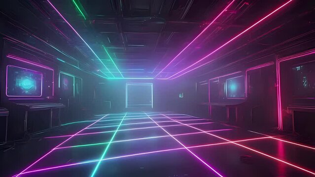 empty disco with roaming lasers