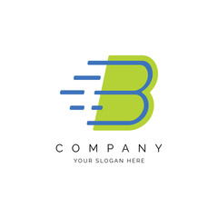 B Letter Logo Template Illustration Design. Vector Alphabet B Speed Logo Style