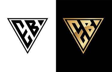 Triangle Letter E and B Logo Design