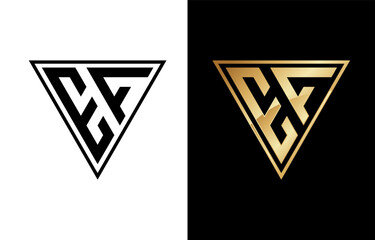 Triangle Letter EA Logo Design