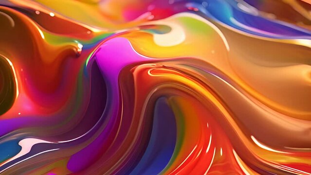 Abstract background of colored paint, liquid paint of different colors. Generative Ai