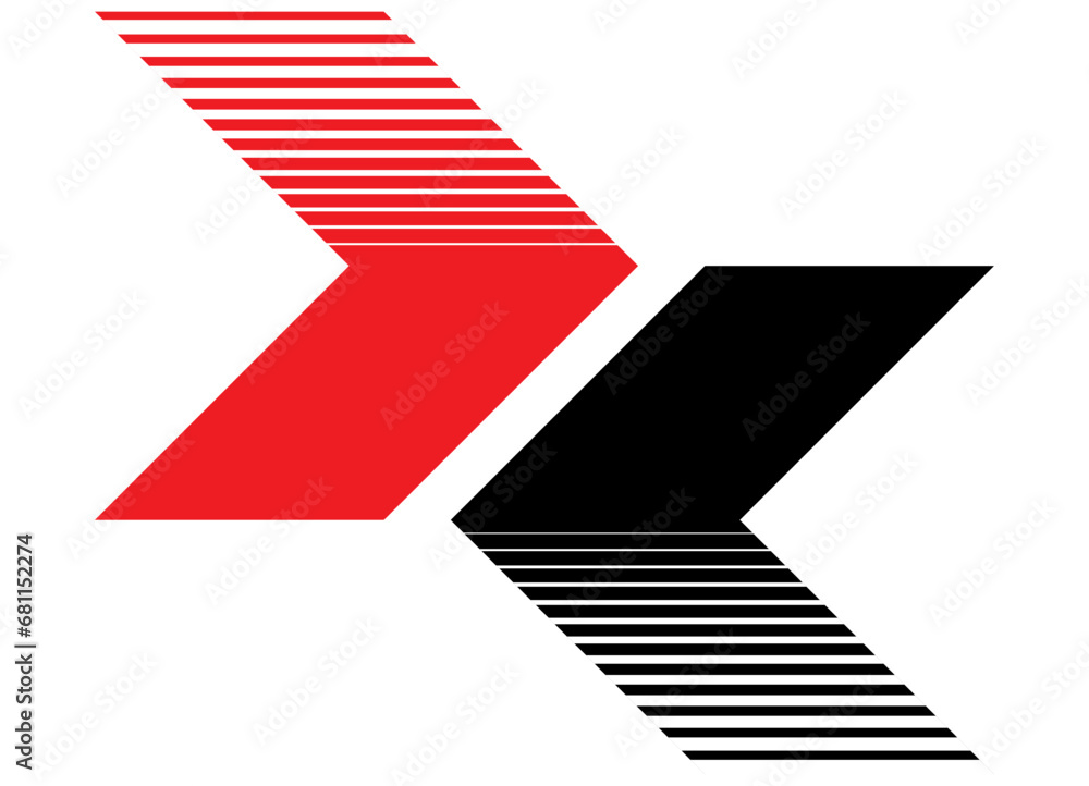 Poster vector arrows in the opposite direction. red and black. pointer. striped pattern. vector background.