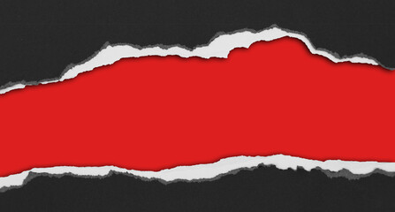 Ripped paper on red background