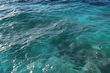 Waves on the ocean near the shoreline with rocks