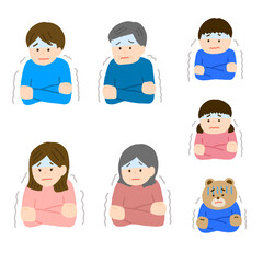 寒さで震えている人