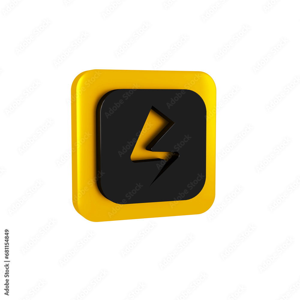 Aufkleber black lightning bolt icon isolated on transparent background. flash sign. charge flash icon. thunder