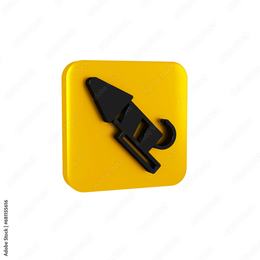 Poster black firework rocket icon isolated on transparent background. concept of fun party. explosive pyrot