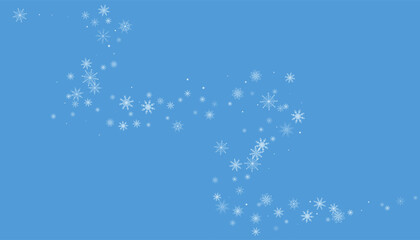Christmas background. White delicate snowflakes on a blue background. New Year's holiday design
