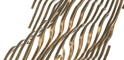 Flying gold cloth isolated on white background 3D render