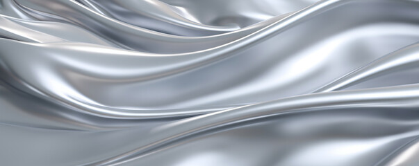 texture background of liquid shiny metal of silver-gray color. ai generative