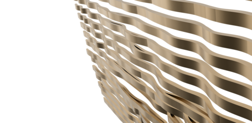 Flying gold cloth isolated on white background 3D render