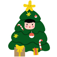 Christmas tree with Santa Claus, Santa Claus set, Santa Claus and snowman	
