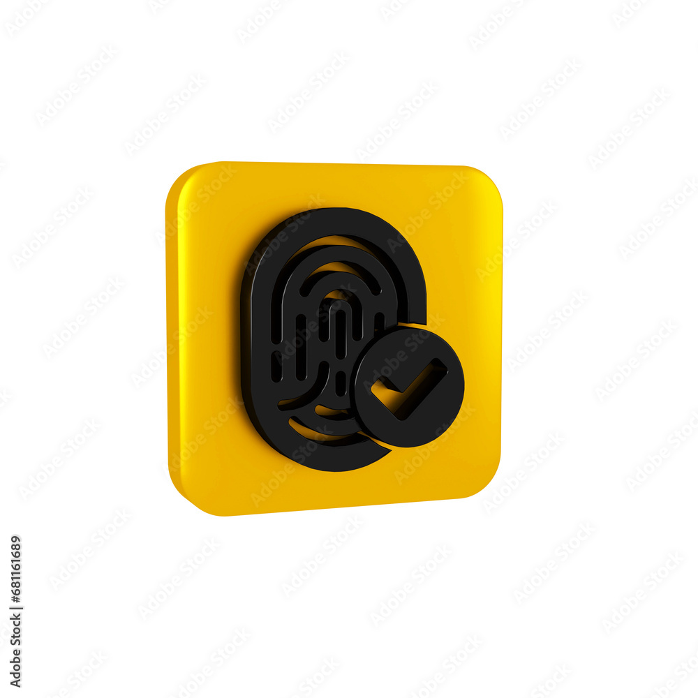 Poster black fingerprint icon isolated on transparent background. id app icon. identification sign. touch i