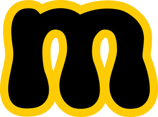 Funny Yummy font text glyph vector design