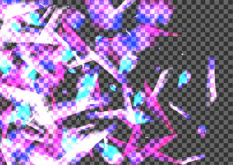 Multicolored Bokeh Background Transparent Vector. Spot Banner Wallpaper. Blue Starburst Template. Blur Fade. Twinkle Xmas Card.