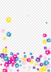 Bright Leaf Background Transparent Vector. Chamomile Style Textile. Green Flowers Beautiful. Doodle Banner. Summer Color Daisy.