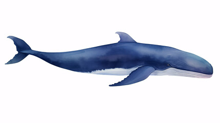 Obraz premium A solitary Blue Whale set against a pristine backdrop.