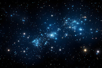 Dark blue space background with many details of Space, such a stars, nebulae, constellations and planets