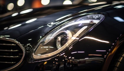 Shining Bright: A Close-Up of a Car's Headlight