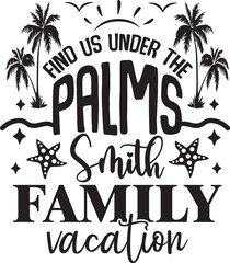 Obraz premium find us under the palms smith family vacation