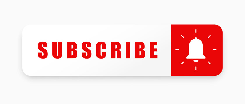 subscribe button red bell icon vector design