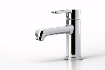 A white-hued, detached faucet for a lavatory, kitchen, bathroom, and shower is on display.