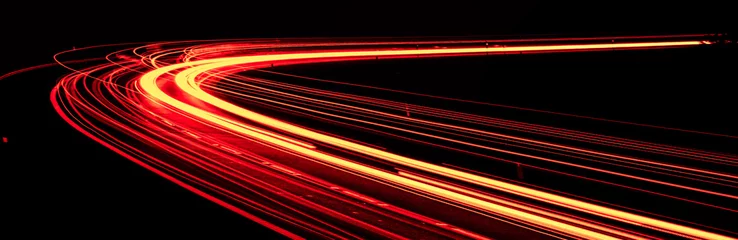 Papier Peint photo Lavable Autoroute dans la nuit red car lights at night. long exposure