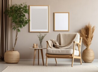 Vintage furniture in a white room