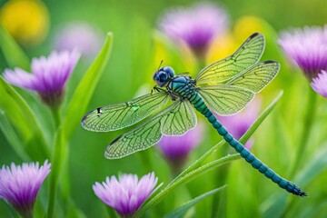 dragonfly on a flower - Powered by Adobe