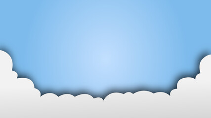 Monsoon, Rainy Season sale background . Cloud rain and umbrella on blue sky. vector.