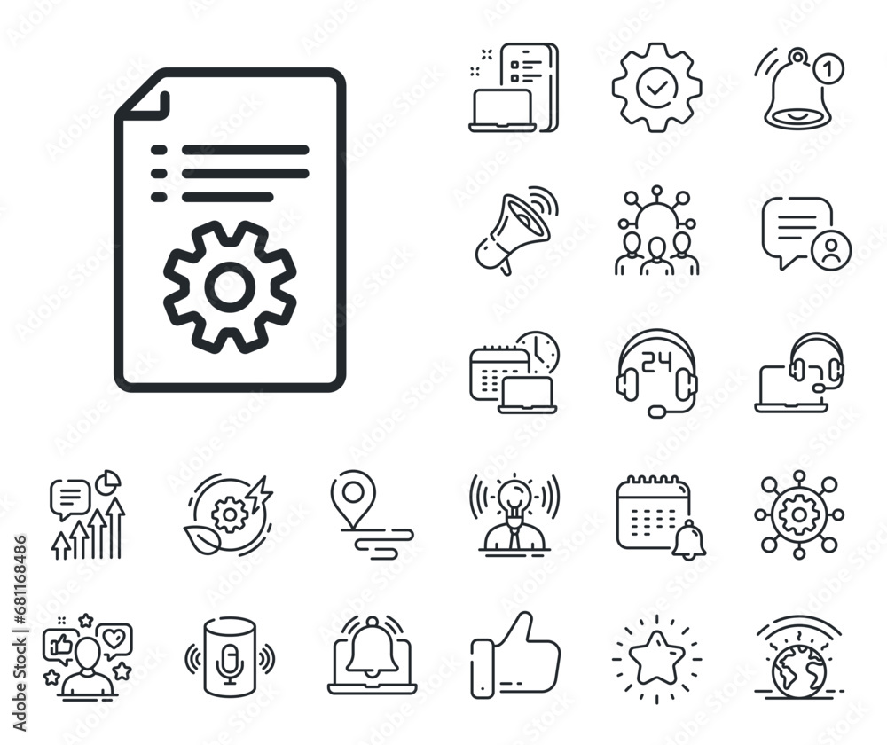 Aufkleber instruction sign. place location, technology and smart speaker outline icons. technical documentatio