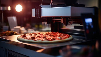 food 3d printer printing a pizza