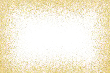 gold glitter border isolated on transparent background