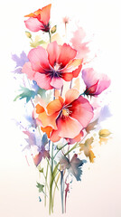 Fototapeta na wymiar watercolor flowers