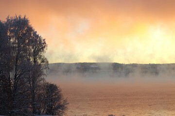 mist over the river