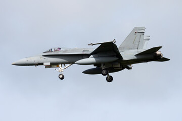 Military fighter jet plane at air base. Airport and airfield. Air force flight operation. Aviation...