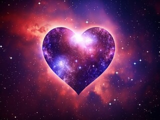 Celebrate the spirit of love with a stunning heart-shaped galaxy photo. Perfect for Valentine's Day, This eye-catching image will add a touch of romance to any project Illustration Generative AI